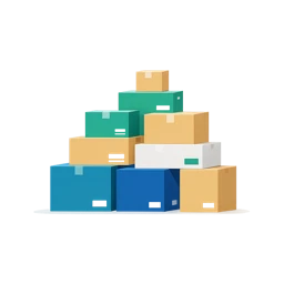 Illustration de colis de plusieurs catégories de flux