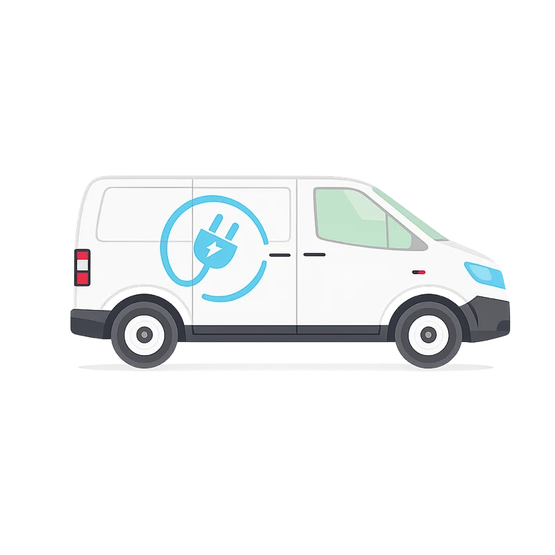 Illustration d'un fourgon utilitaire de livraison électrique